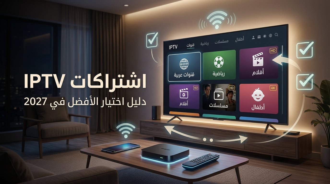 اشتراكات IPTV في 2027 ودليل اختيار أفضل اشتراك IPTV للتلفزيون والأجهزة الذكية